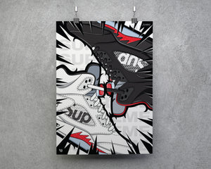 Air Jordan 5 Supreme Anime Style Poster – KicksArt Shop