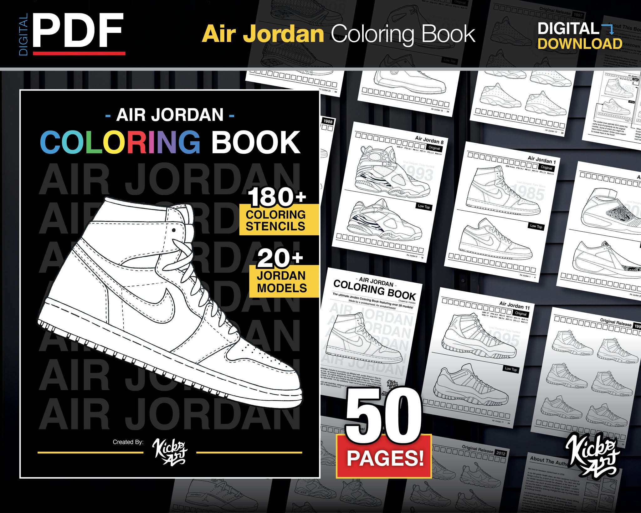 Air Jordan 5 - KicksArt  Coloring books, Air jordans, Coloring pages